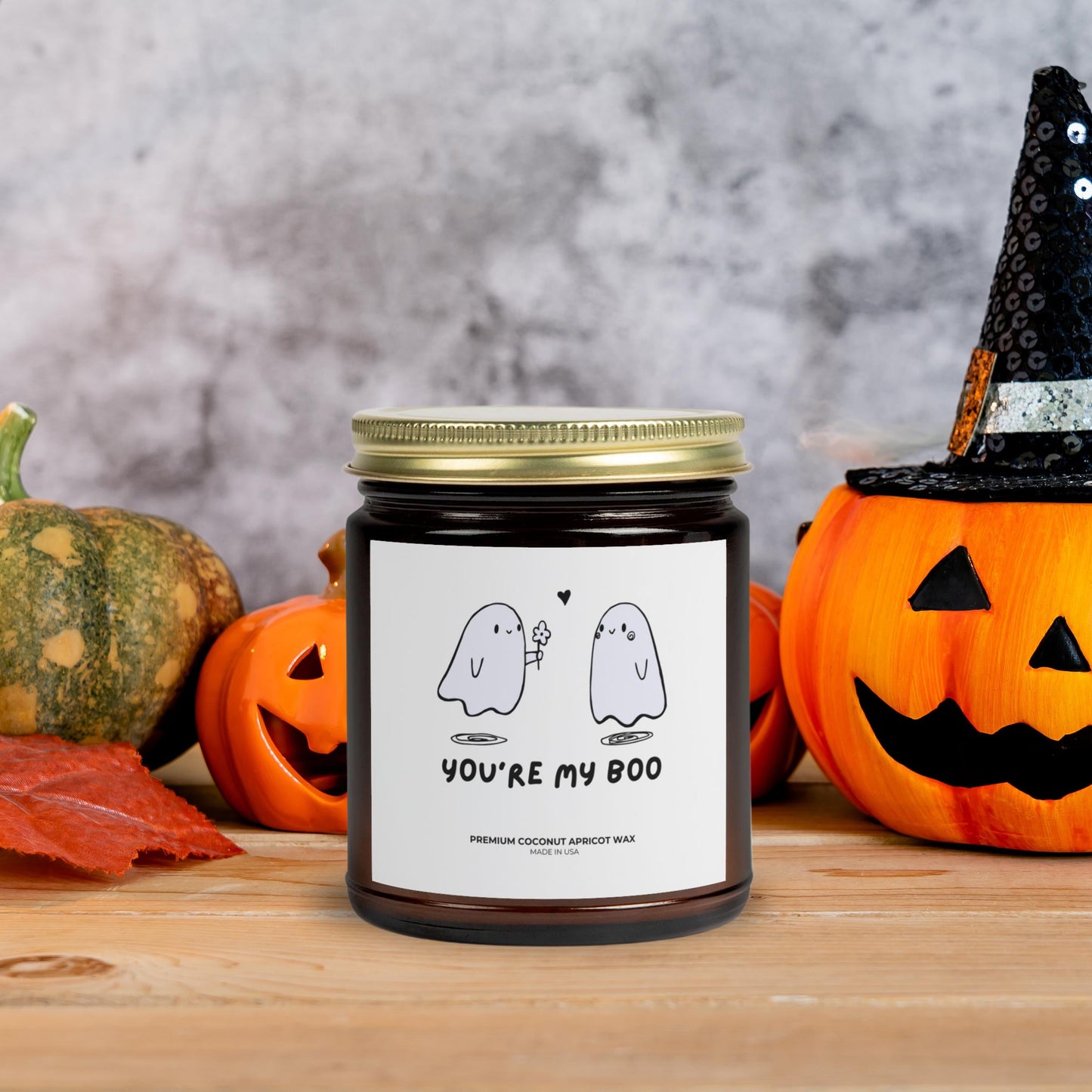 Cute Halloween Gift | Pumpkin Spice Candle | Gift for Girlfriend | Halloweening Giftful | You're My Boo Cute Halloween Candles