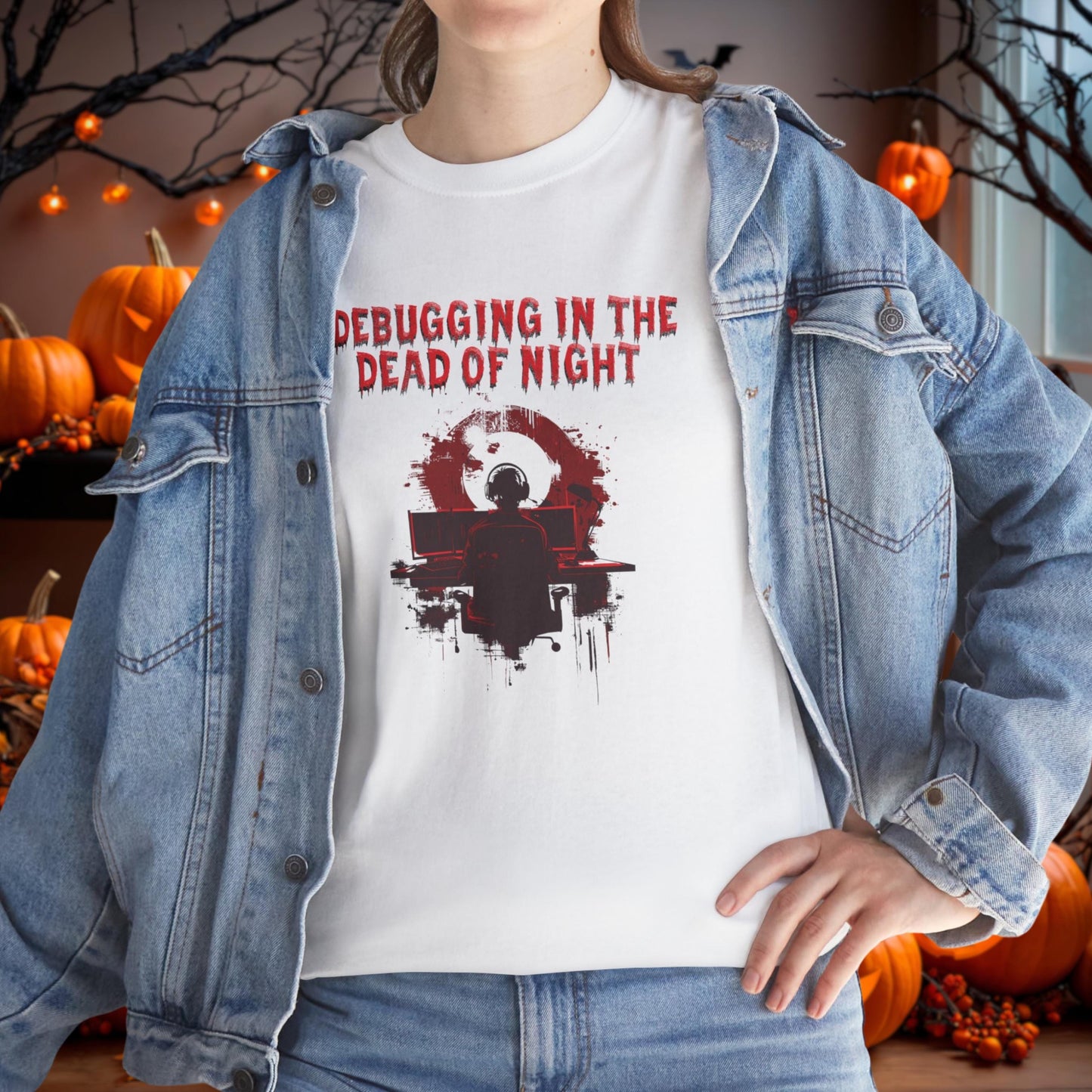 Debugging in the Dead of Night - Unisex Heavy Cotton Tee