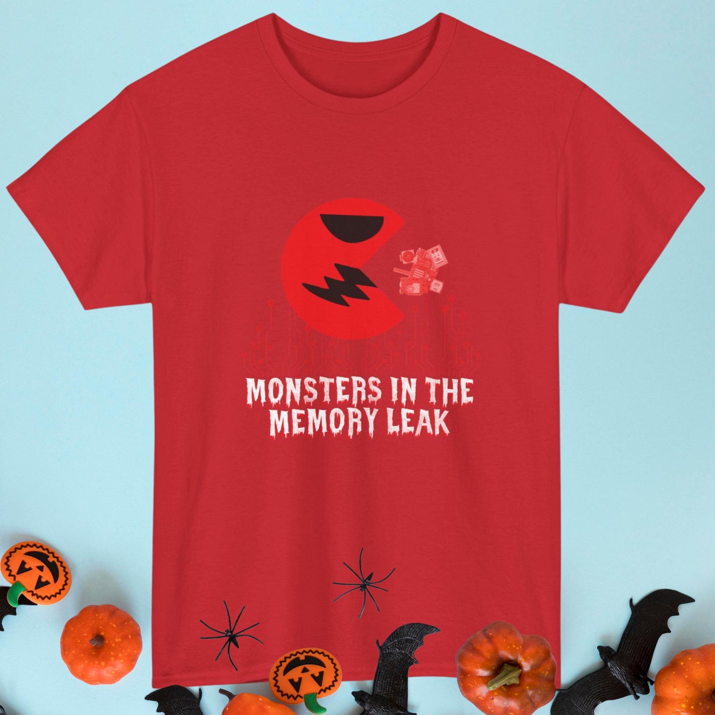 Monsters in the Memory Leak Unisex Heavy Cotton Tee - Premium Computer Nerd Shirt