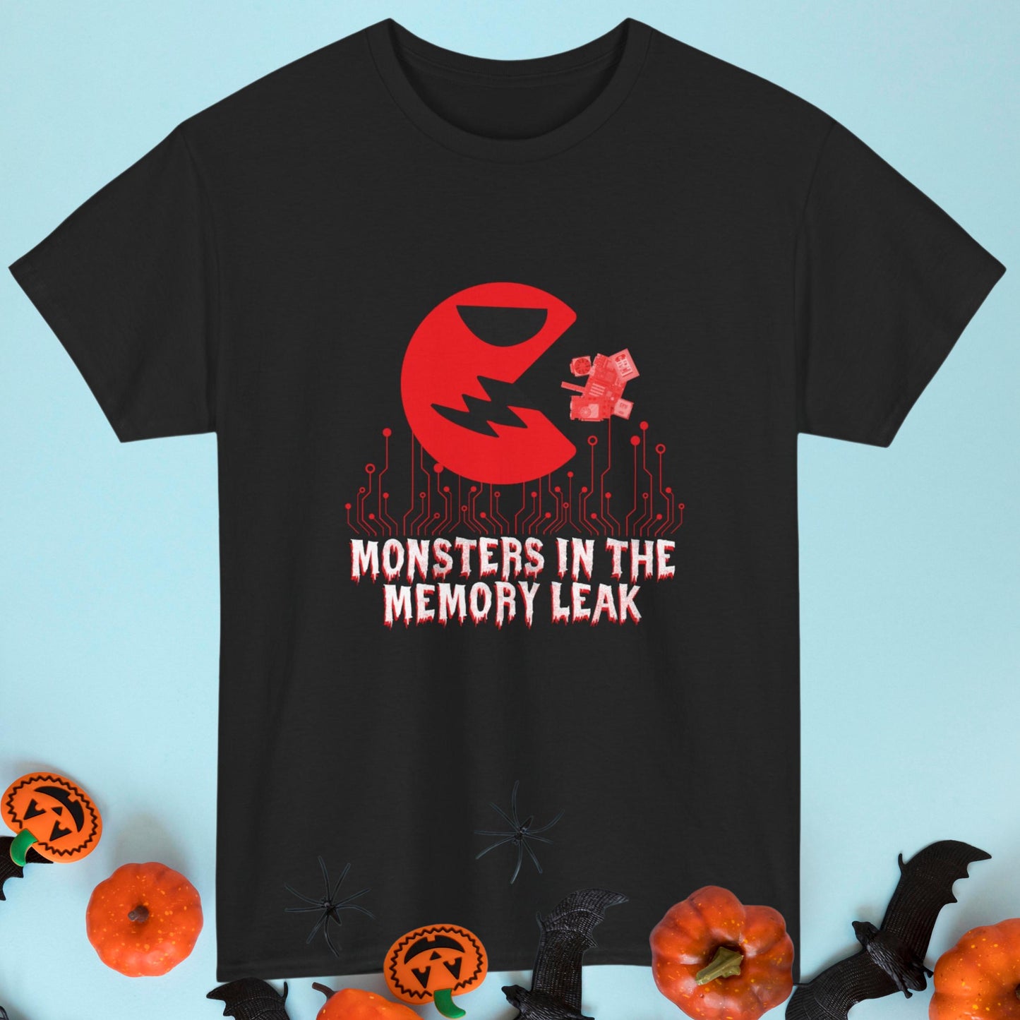 Monsters in the Memory Leak Unisex Heavy Cotton Tee - Premium Computer Nerd Shirt