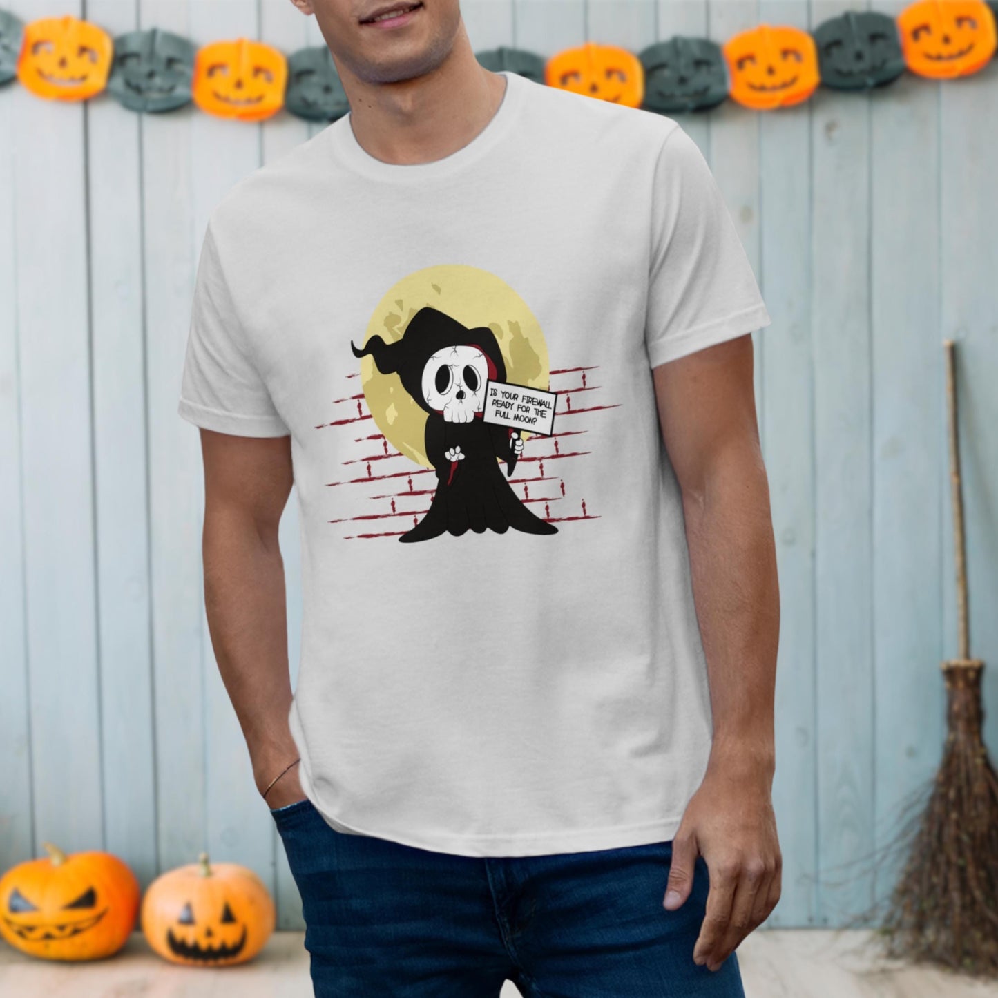 Is Your Firewall Ready for the Full Moon? Hilarious Halloween Programmer Shirt