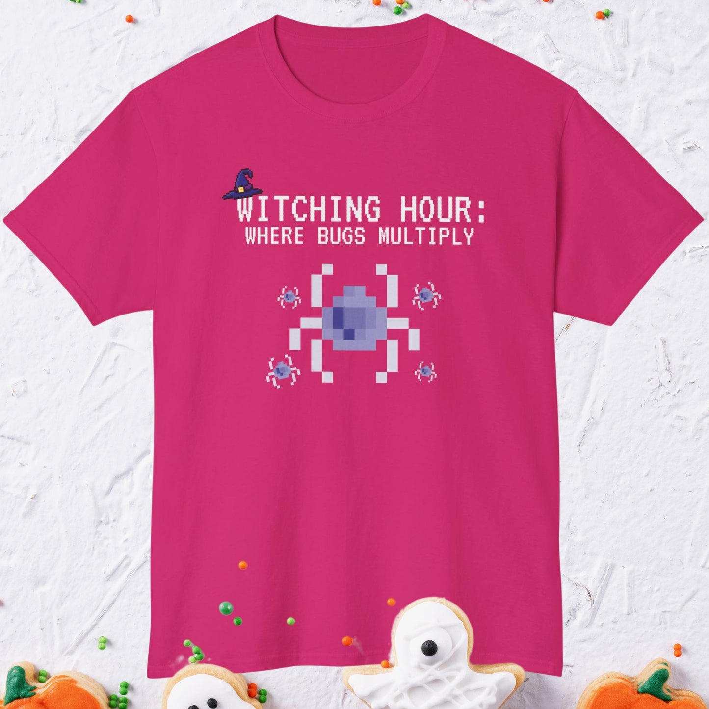 Witching Hour: Where Bugs Multiply - Funny Programmer's Halloween T-Shirt