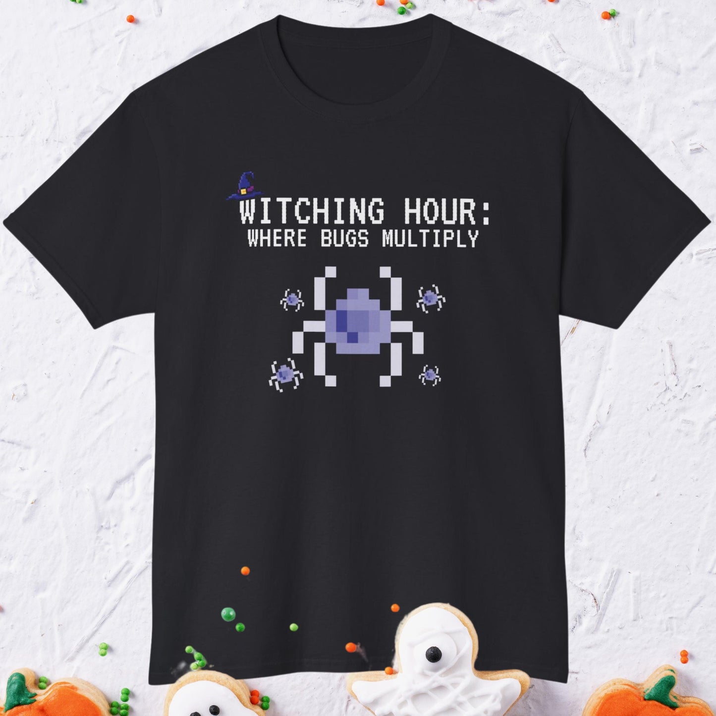 Witching Hour: Where Bugs Multiply - Funny Programmer's Halloween T-Shirt