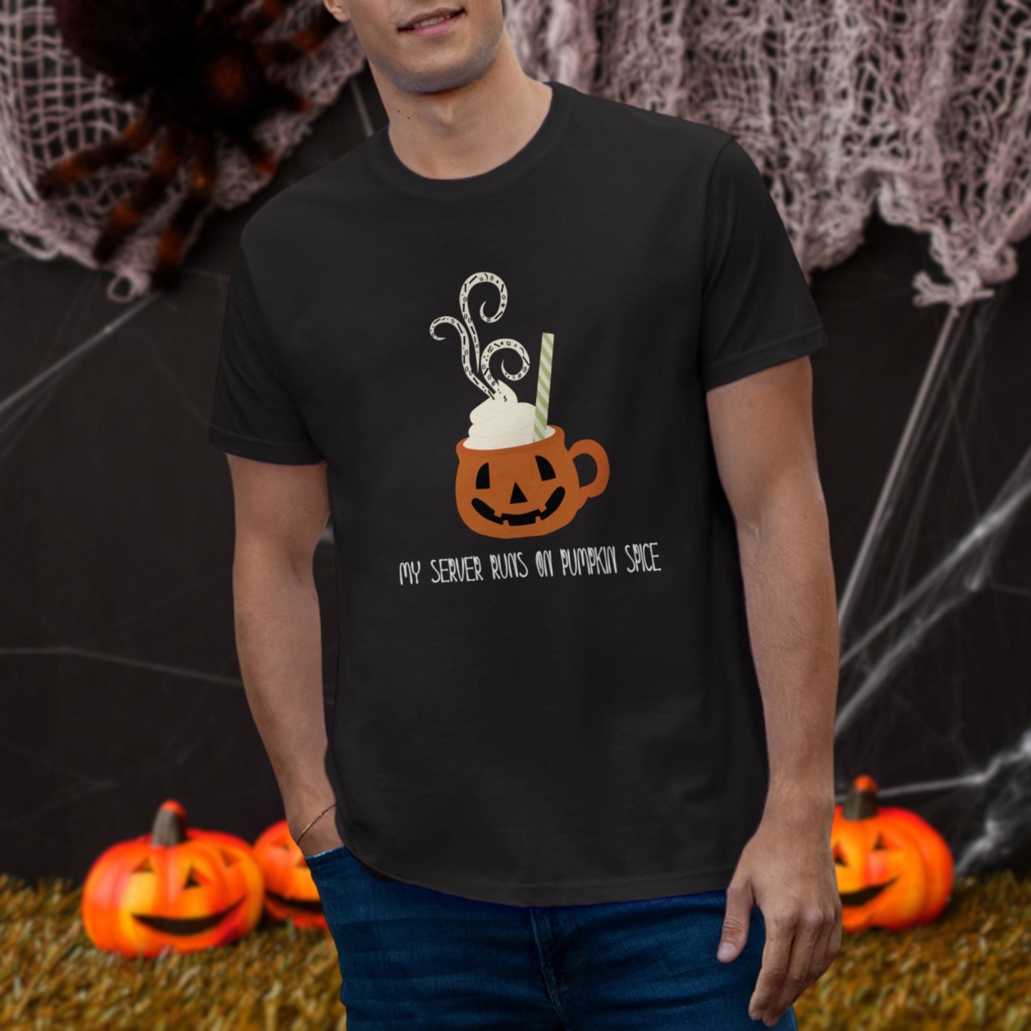 My Server Runs on Pumpkin Spice: The Ultimate Coding Humor Shirt for Halloween