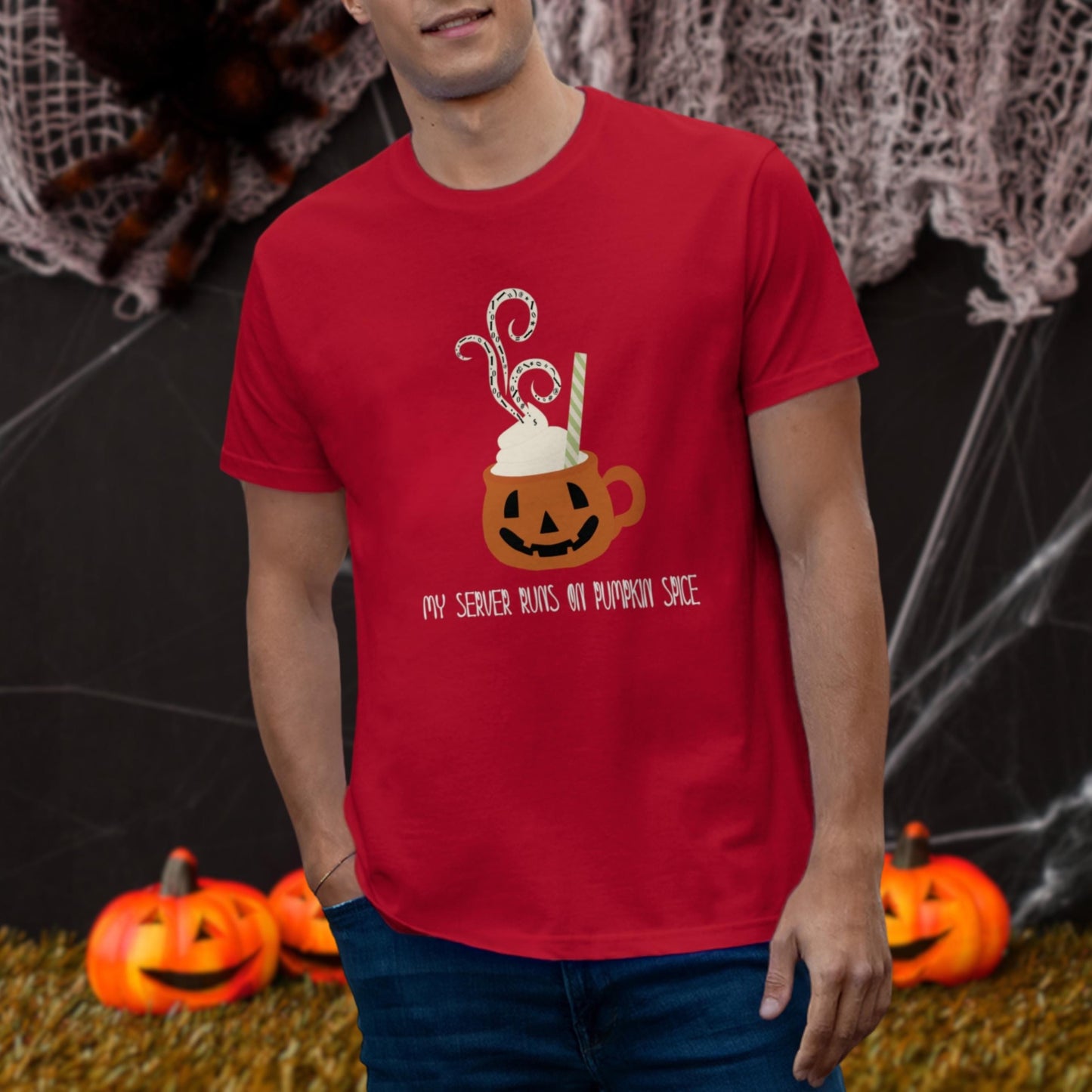 My Server Runs on Pumpkin Spice: The Ultimate Coding Humor Shirt for Halloween