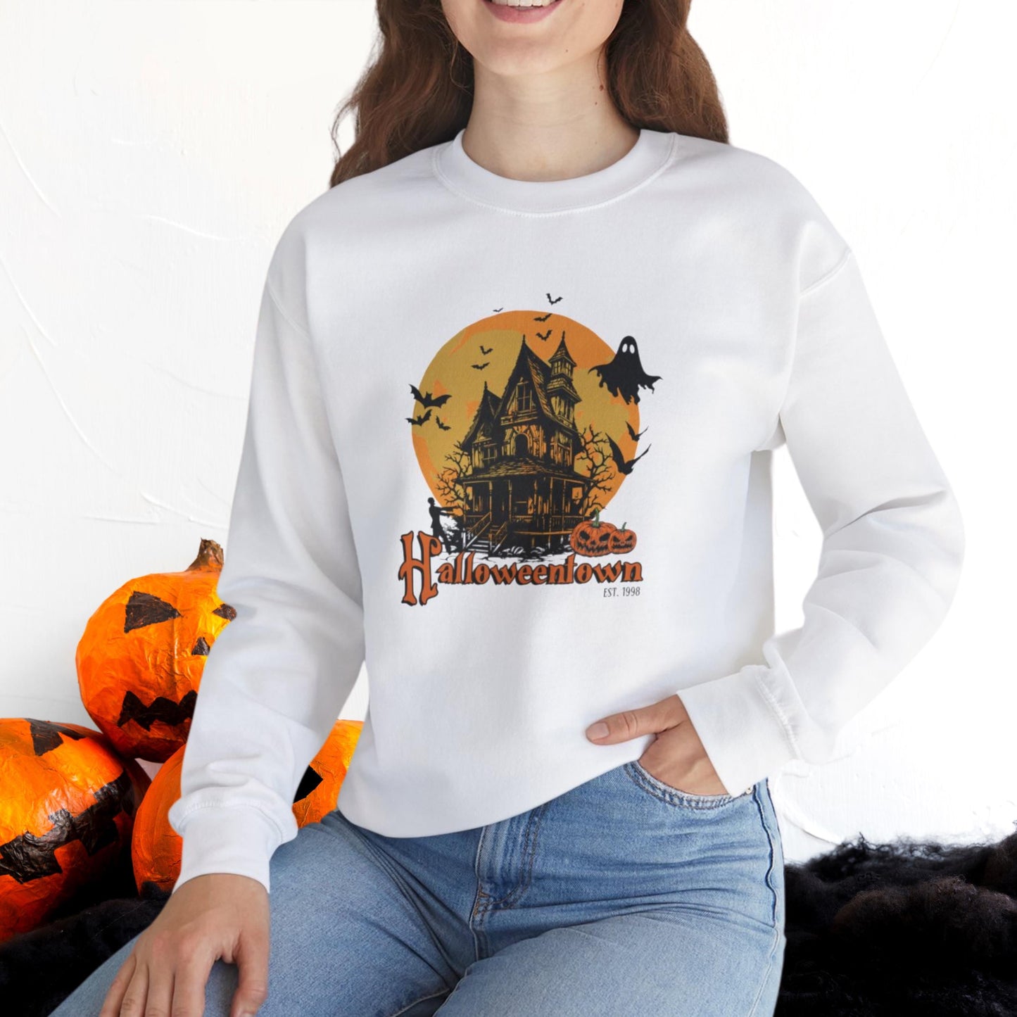 Cozy Retro Halloweentown Est 1998 Crewneck Sweatshirt | Halloweentown University | Fall Sweatshirt | Halloween Sweatshirt | Halloweenful