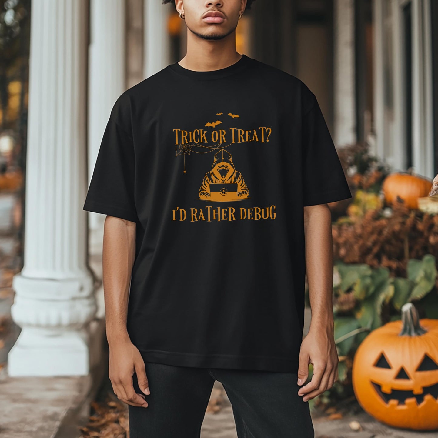 Trick or Treat? I'd Rather Debug - Premium Single Jersey T-Shirt