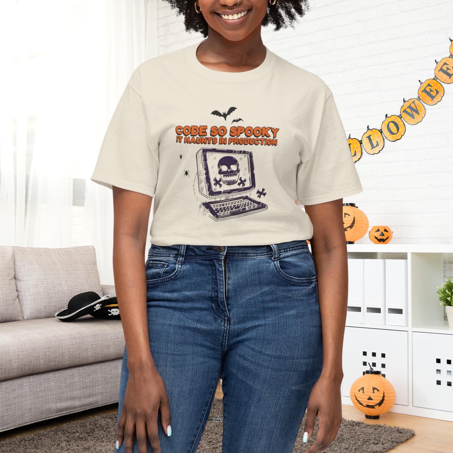 Code So Spooky, It Haunts in Production - Unisex HD Cotton™ T-shirt