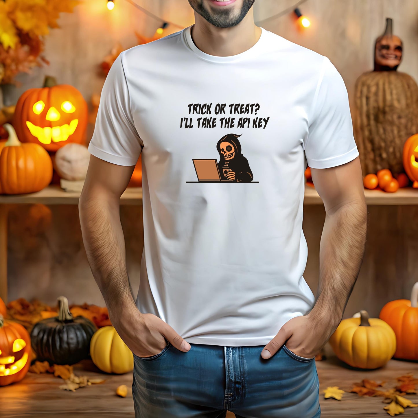 Trick or Treat? I will Take the API Key | Ultra-Soft Single Jersey T-Shirt for Software Developers