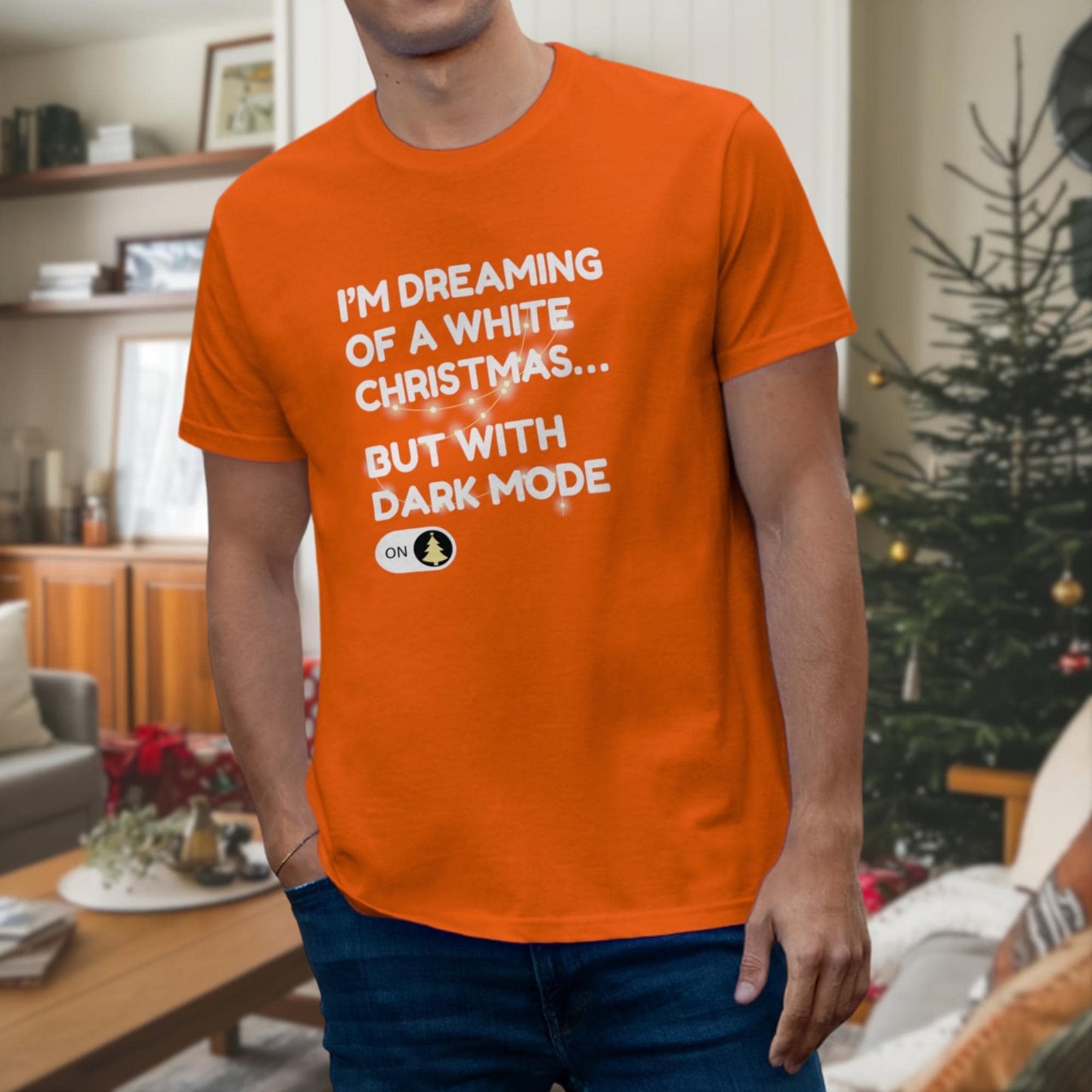 Im Dreaming of a White Christmas But with Dark Mode On | Vintage Holiday Movie Tee