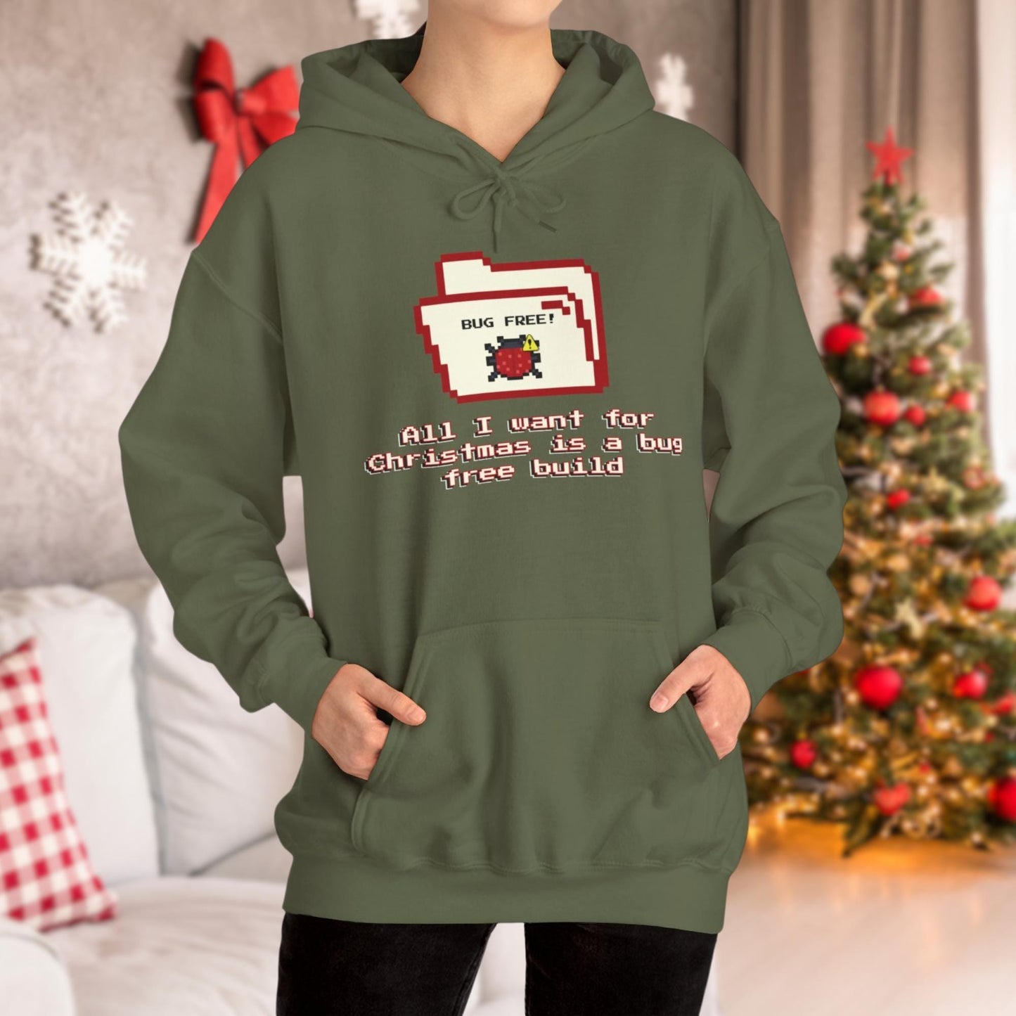 All I Want for Christmas is a Bug-Free Build: Fun & Festive Chicken Lover's Tee