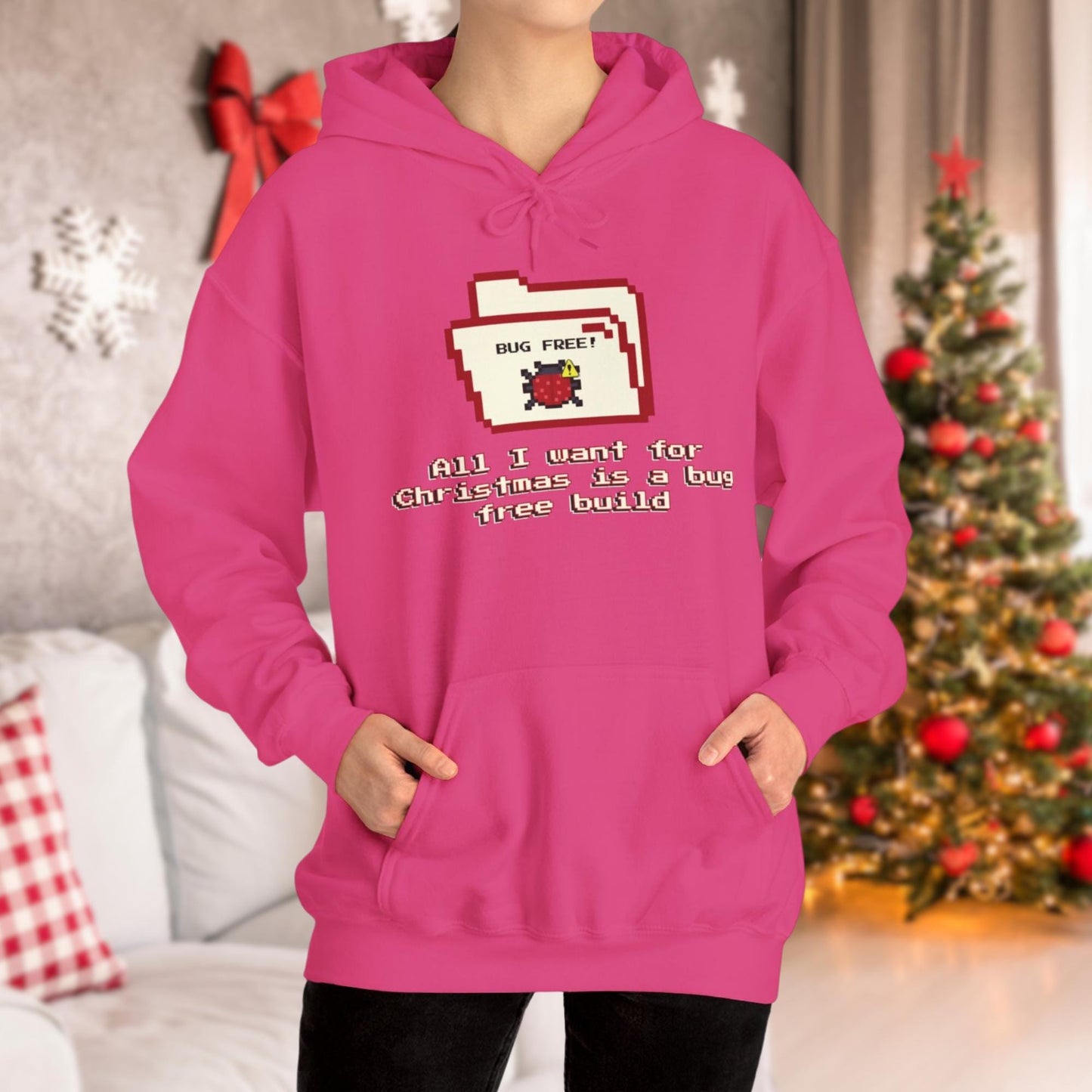 All I Want for Christmas is a Bug-Free Build: Fun & Festive Chicken Lover's Tee