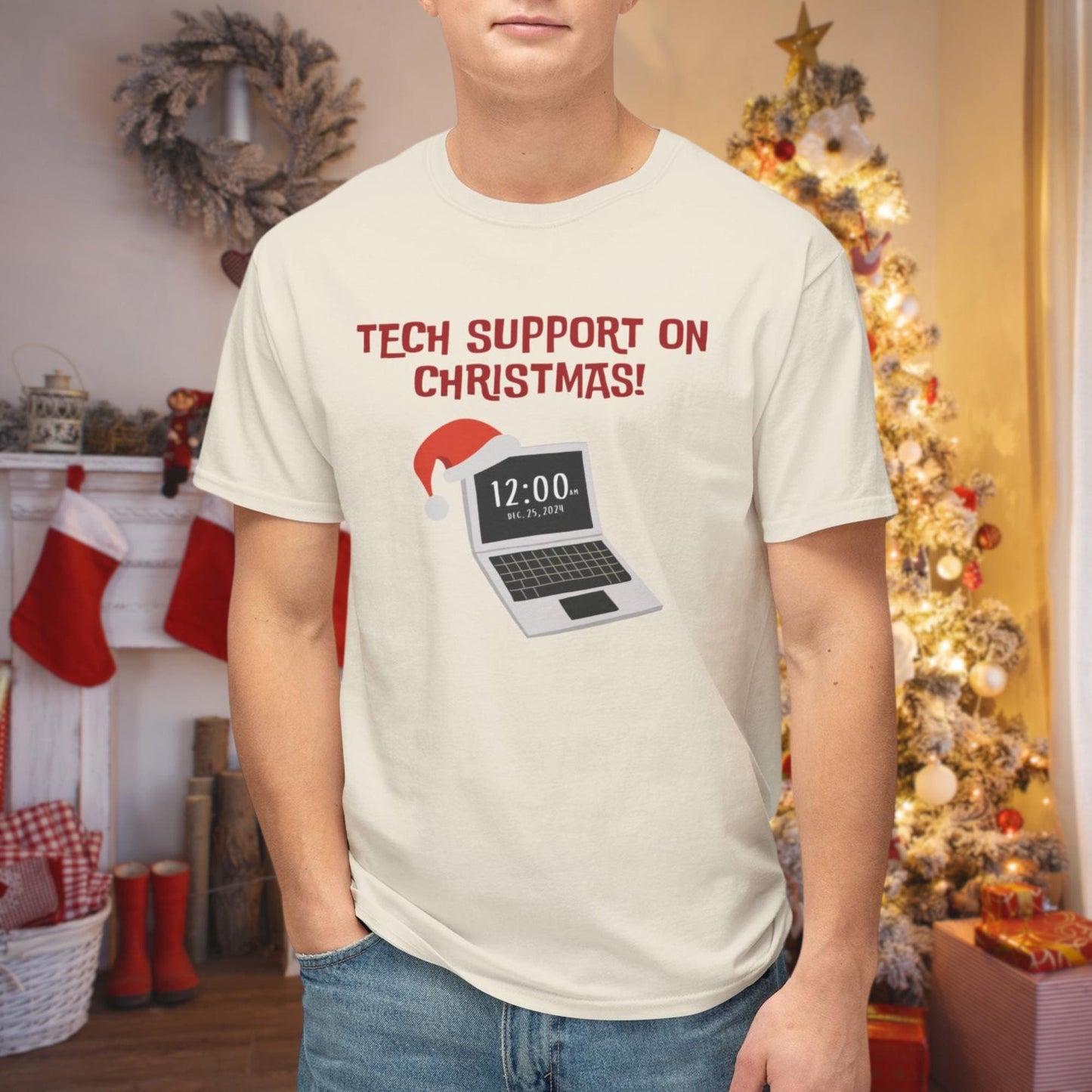 Tech Support on Christmas Ugly Xmas Sweater | Because Santa Can't Fix This!