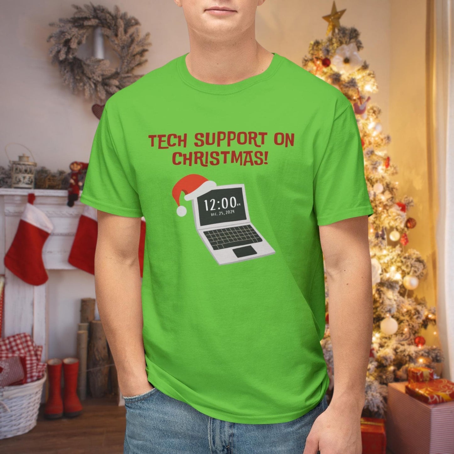 Tech Support on Christmas Ugly Xmas Sweater | Because Santa Can't Fix This!