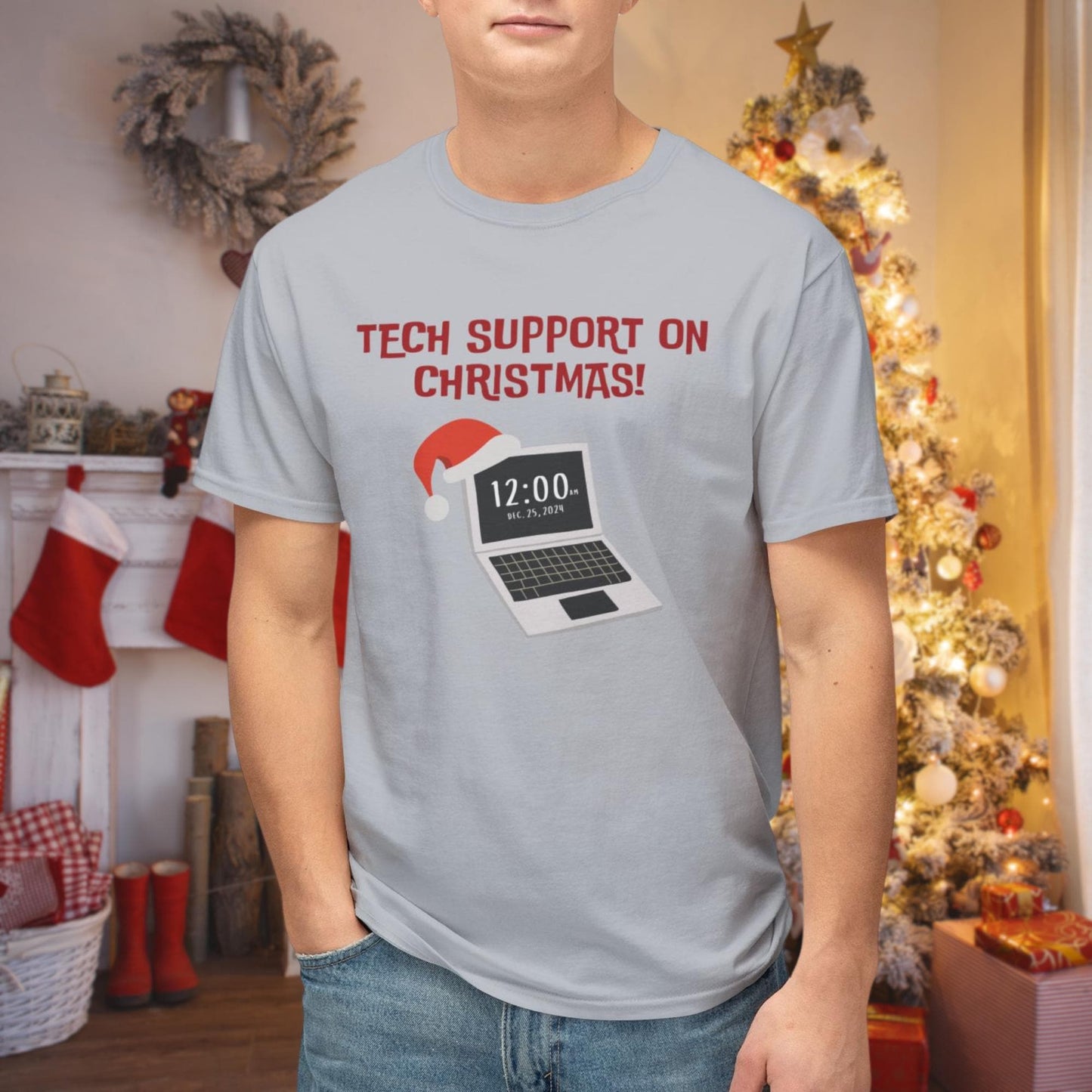 Tech Support on Christmas Ugly Xmas Sweater | Because Santa Can't Fix This!