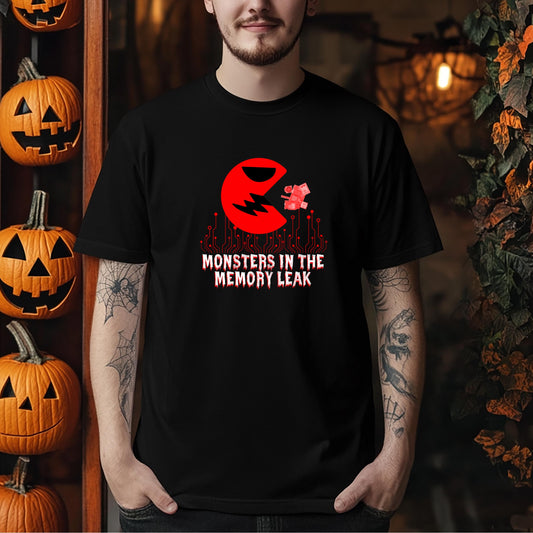 Monsters in the Memory Leak Unisex Heavy Cotton Tee - Premium Computer Nerd Shirt