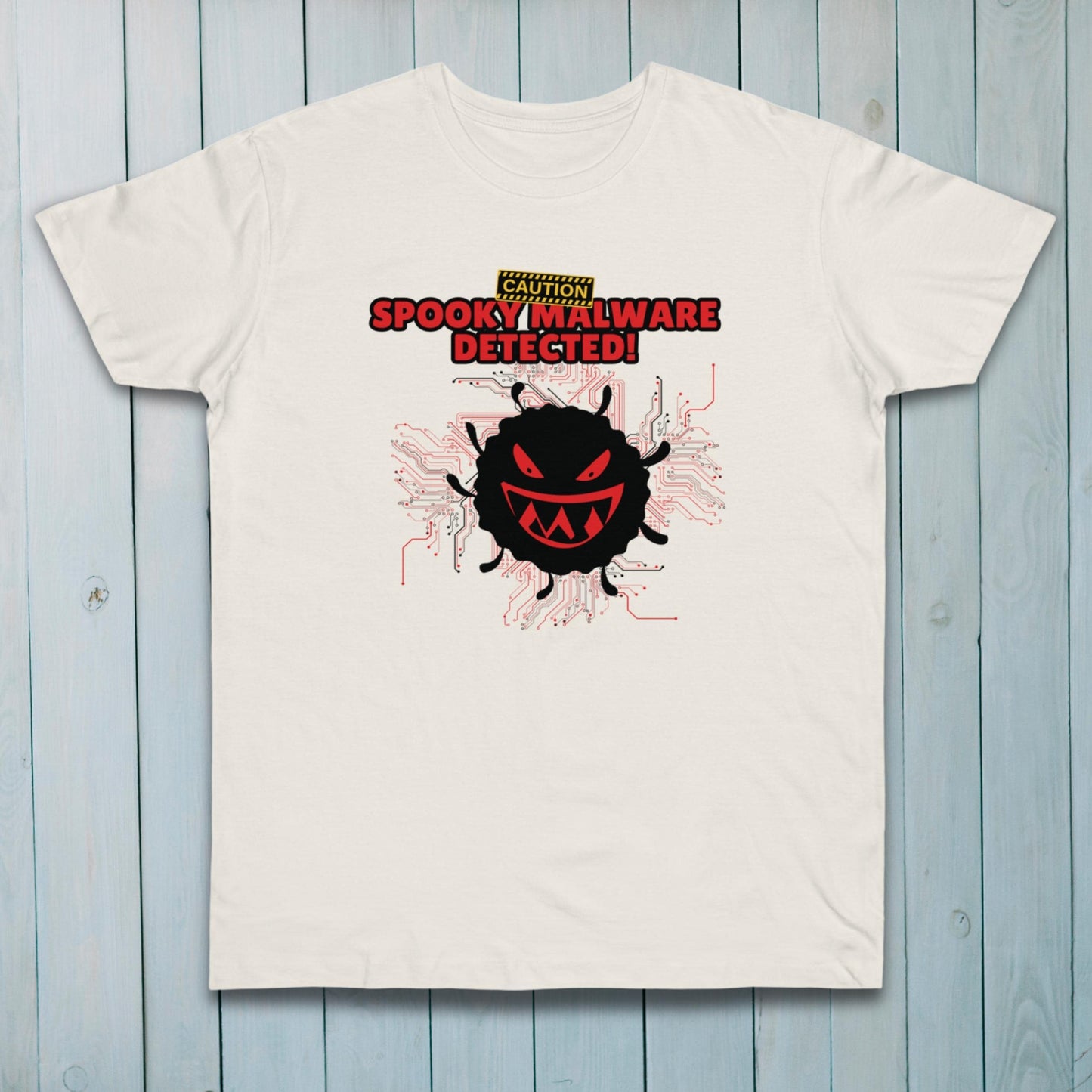 Caution: Spooky Malware Detected! Cyborg Ghost Tech T-Shirt