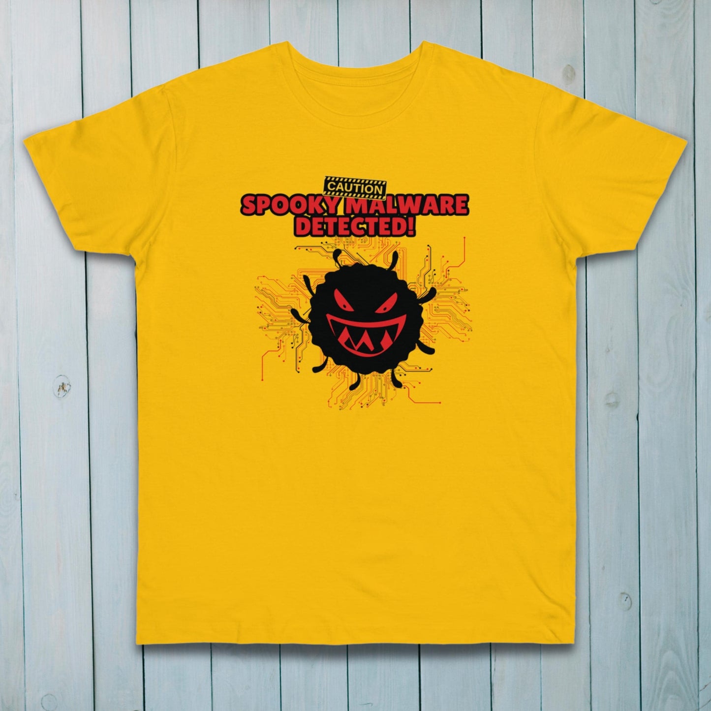 Caution: Spooky Malware Detected! Cyborg Ghost Tech T-Shirt