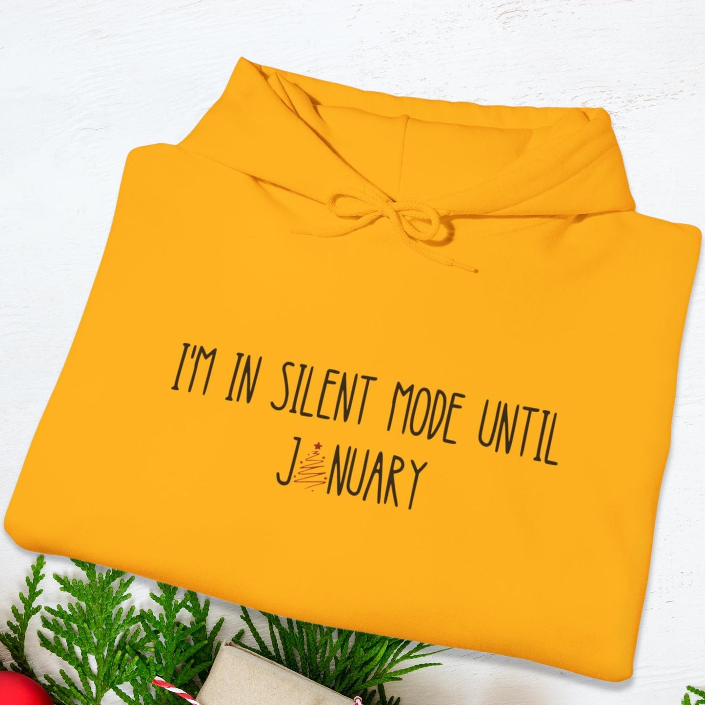 I'm in Silent Mode Until January Funny Christmas Tech T-Shirt | Perfect Holiday Gift for IT Enthusiasts