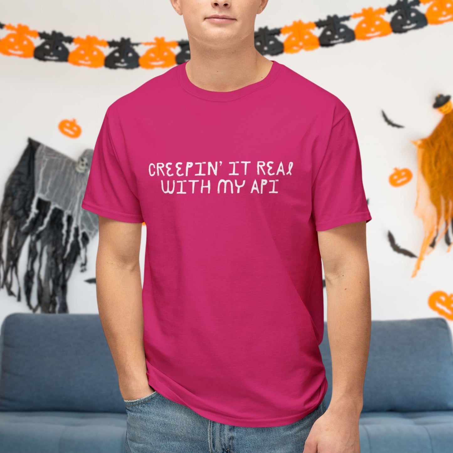 Creepin It Real with My API: The Ultimate Coding Humor Halloween Shirt