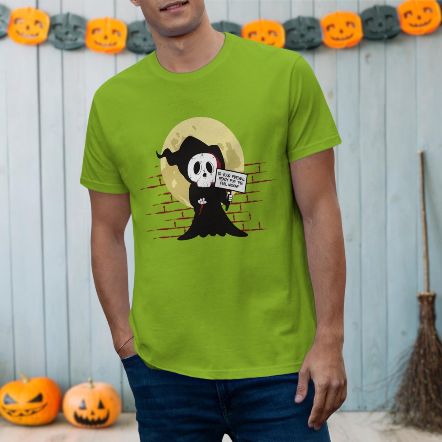 Is Your Firewall Ready for the Full Moon? Hilarious Halloween Programmer Shirt