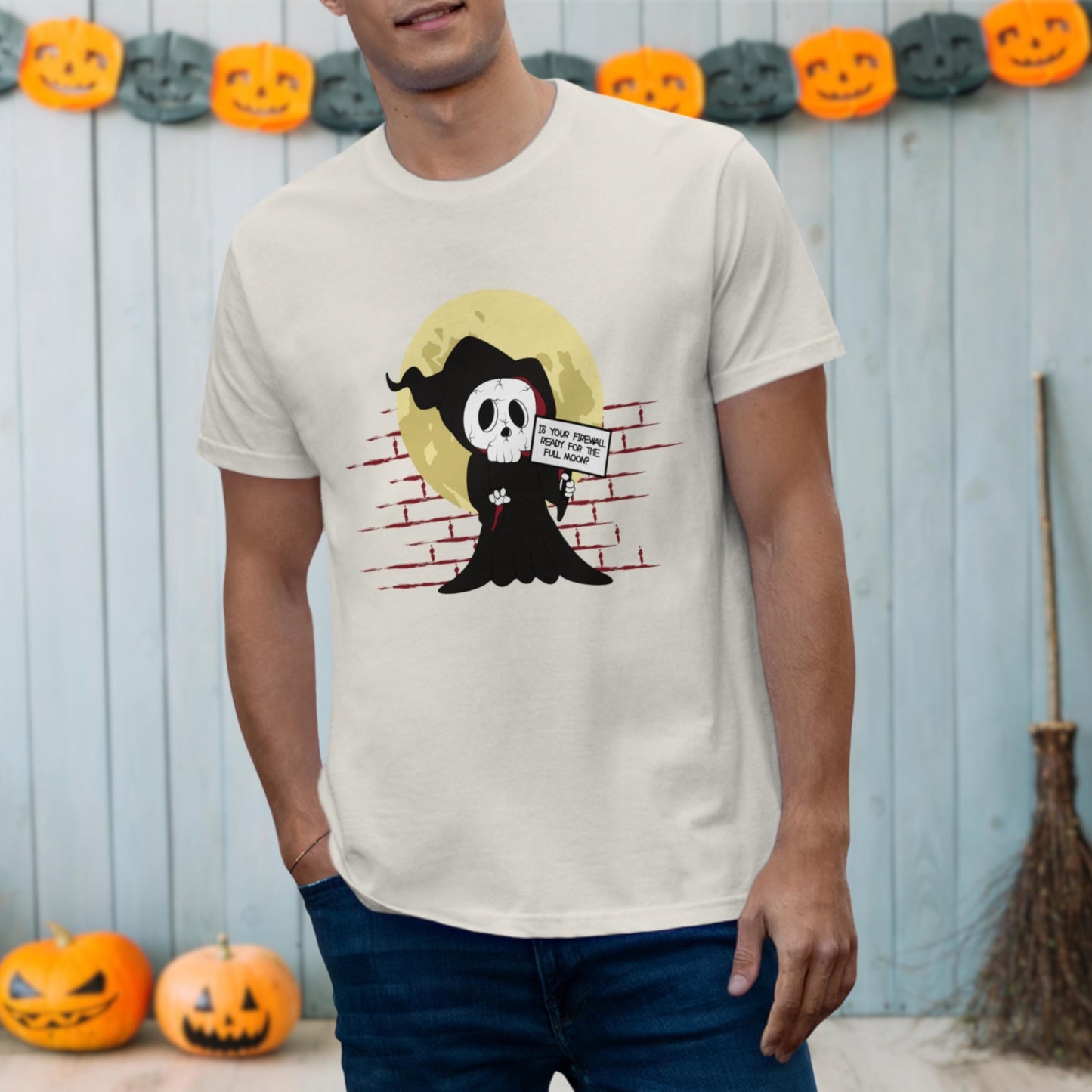 Is Your Firewall Ready for the Full Moon? Hilarious Halloween Programmer Shirt