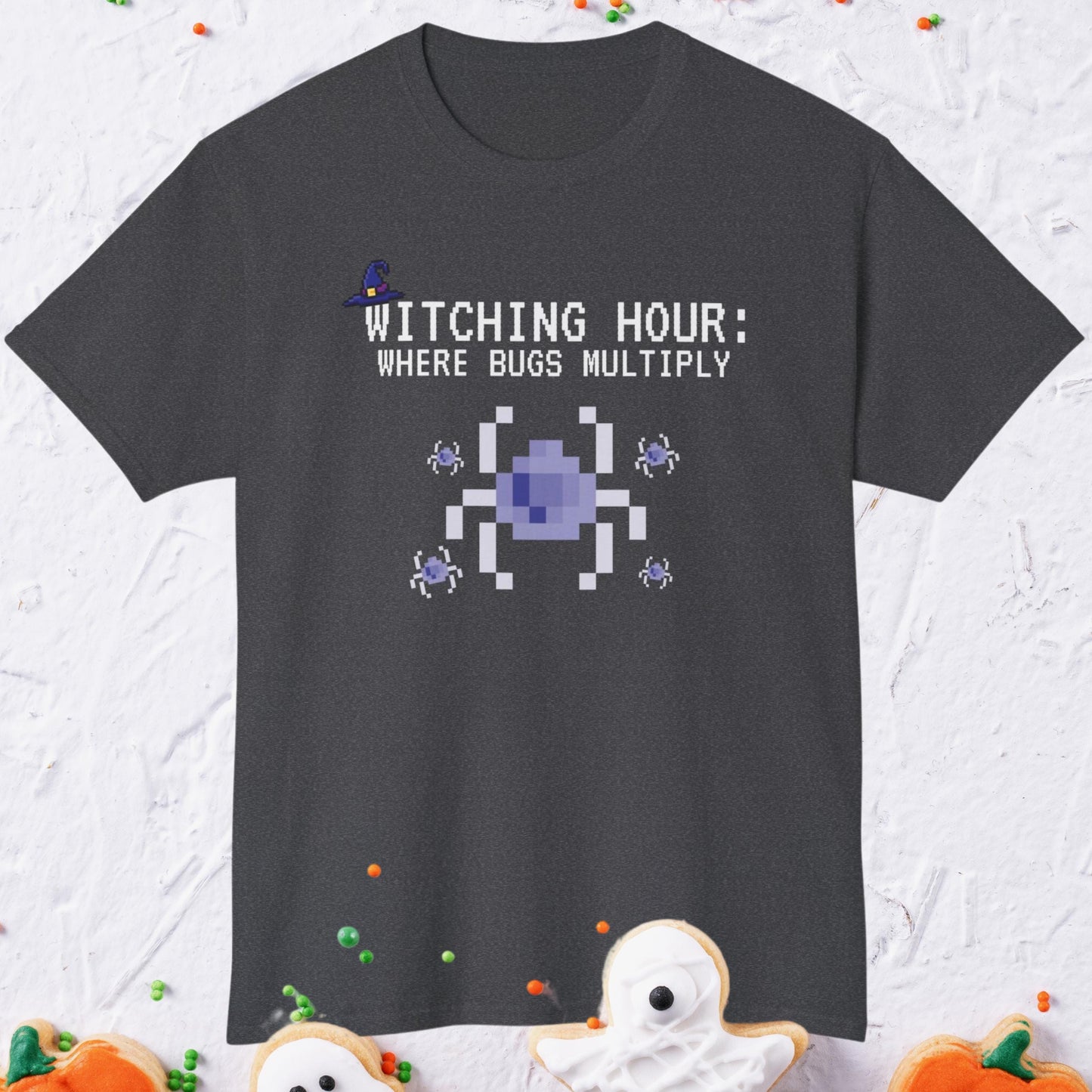 Witching Hour: Where Bugs Multiply - Funny Programmer's Halloween T-Shirt