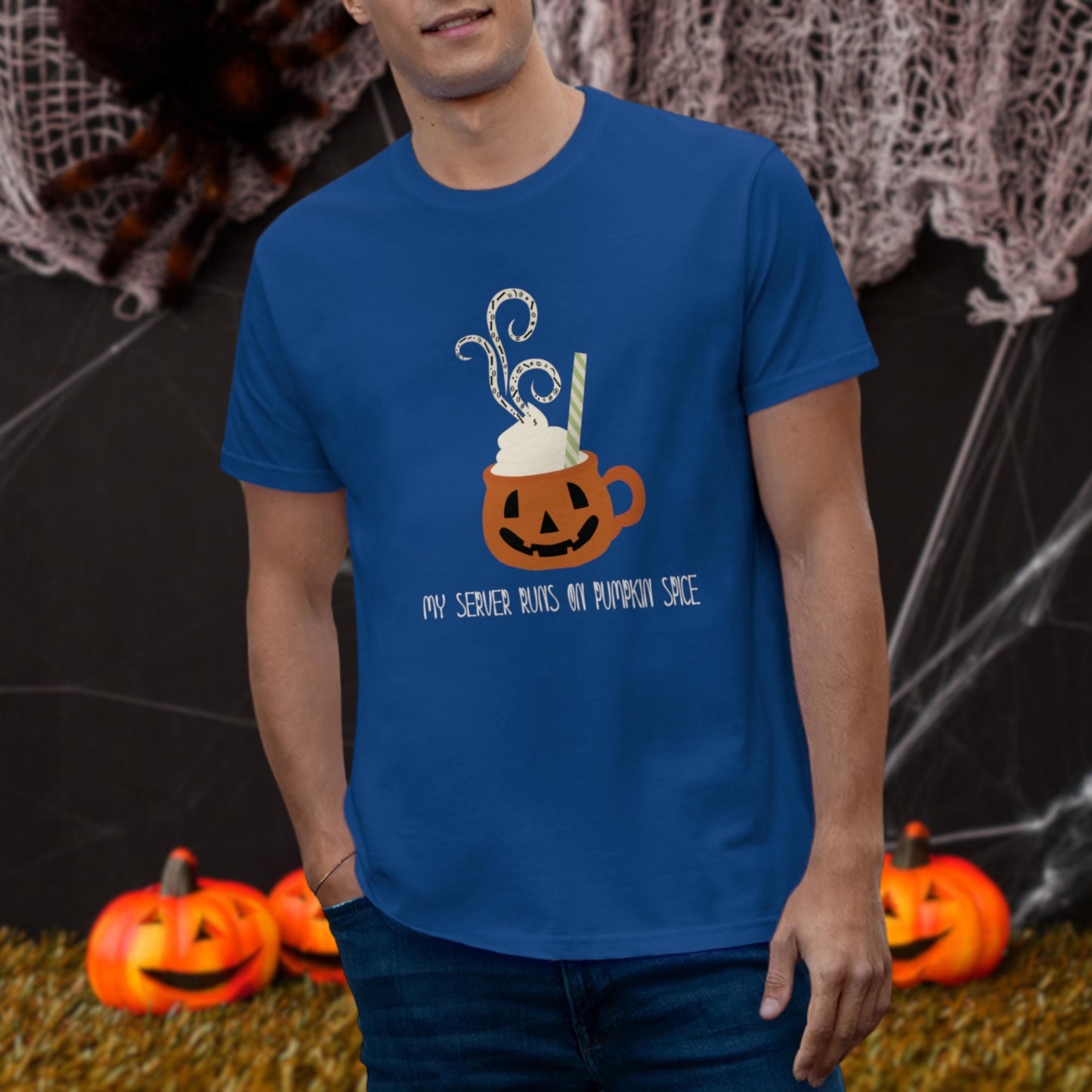 My Server Runs on Pumpkin Spice: The Ultimate Coding Humor Shirt for Halloween