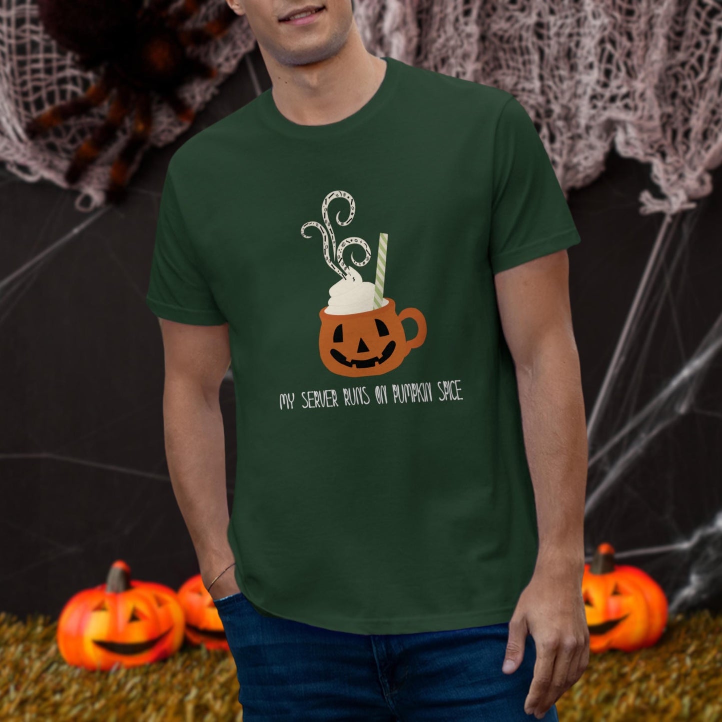 My Server Runs on Pumpkin Spice: The Ultimate Coding Humor Shirt for Halloween