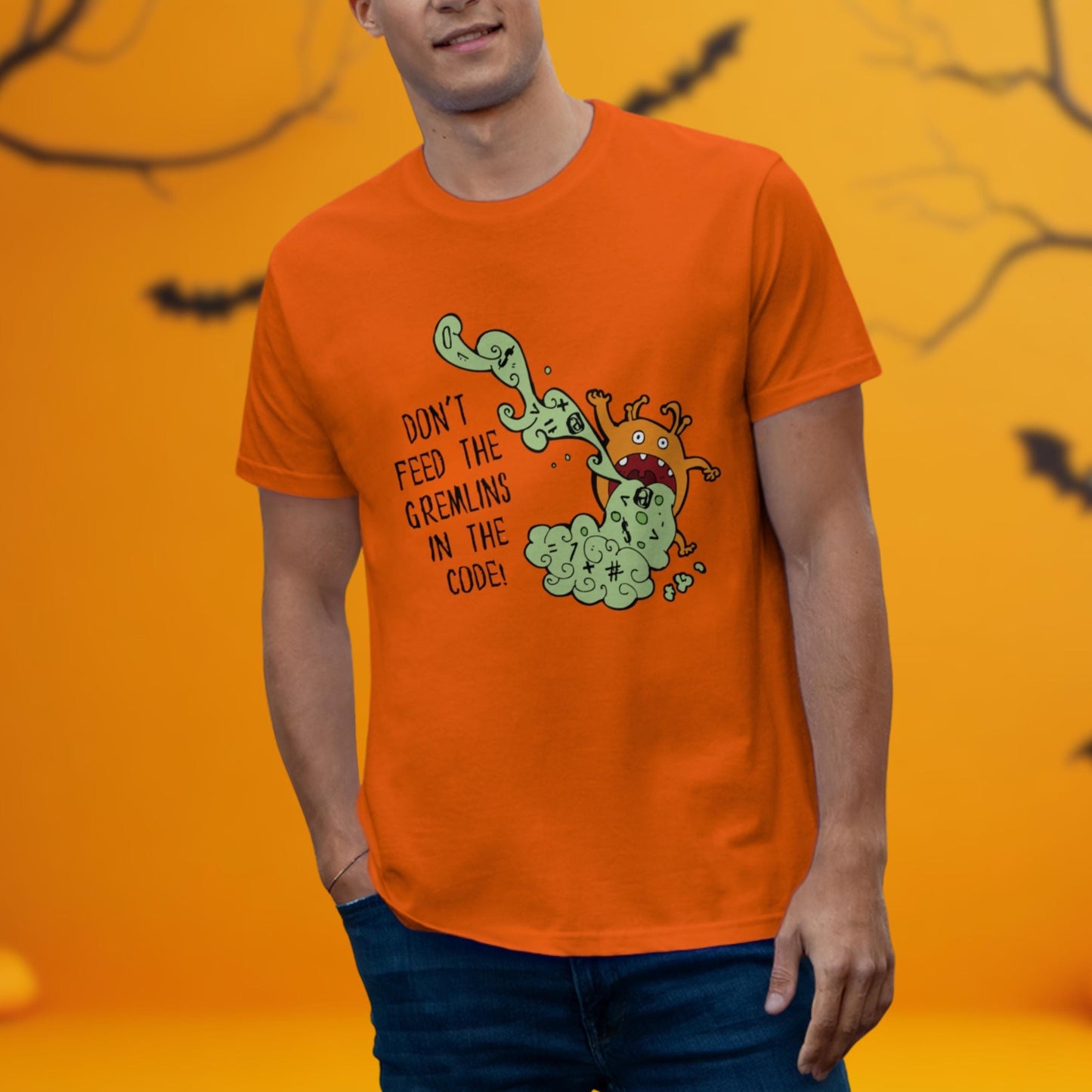 Dont Feed the Gremlins in the Code - Premium Cotton Single Jersey T-Shirt