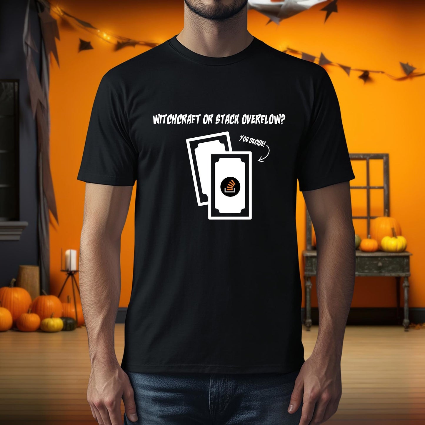 Witchcraft or Stack Overflow? You Decide - Single Jersey T-Shirt for Developers