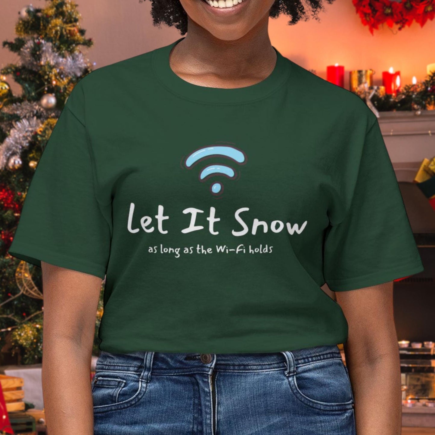 Let It Snow... As Long as the Wi-Fi Holds - Cozy Holiday Sweatshirt