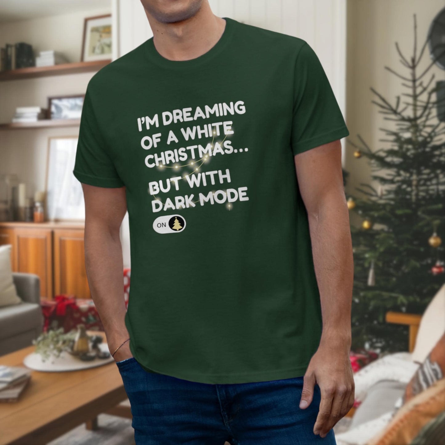 Im Dreaming of a White Christmas But with Dark Mode On | Vintage Holiday Movie Tee