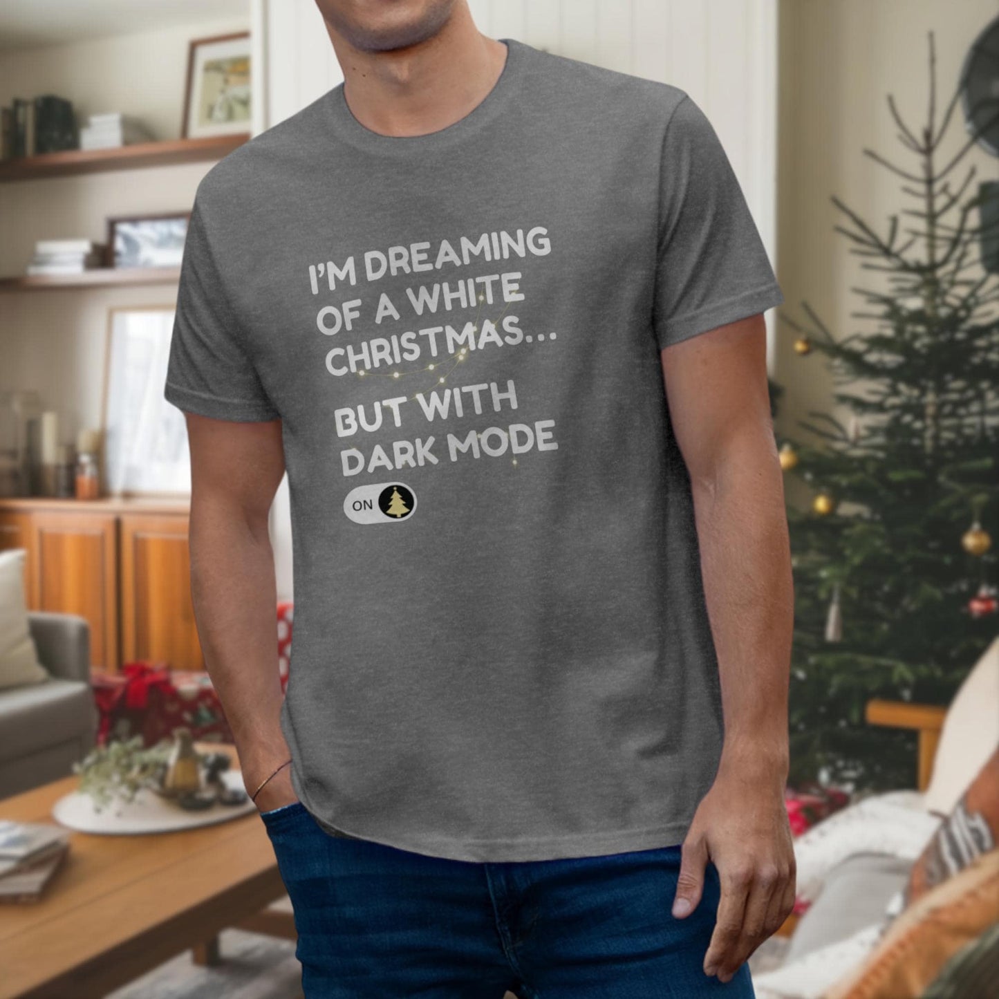 Im Dreaming of a White Christmas But with Dark Mode On | Vintage Holiday Movie Tee