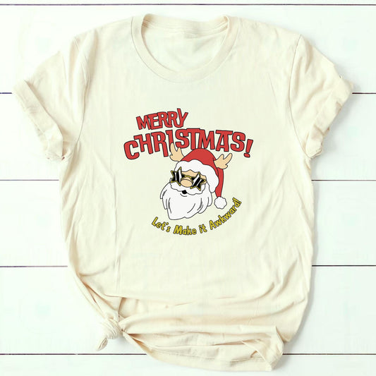 Merry Christmas, Lets Make it Awkward! | Funny Holiday Tee for Unforgettable Seasonal Cheer