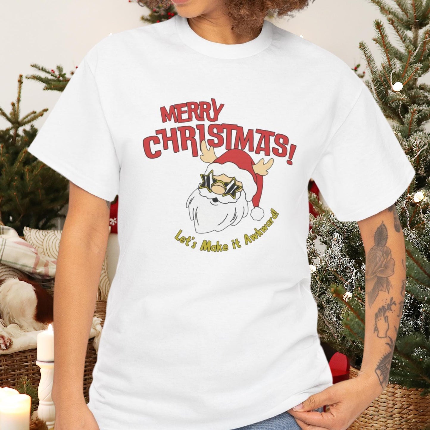 Merry Christmas, Lets Make it Awkward! | Funny Holiday Tee for Unforgettable Seasonal Cheer