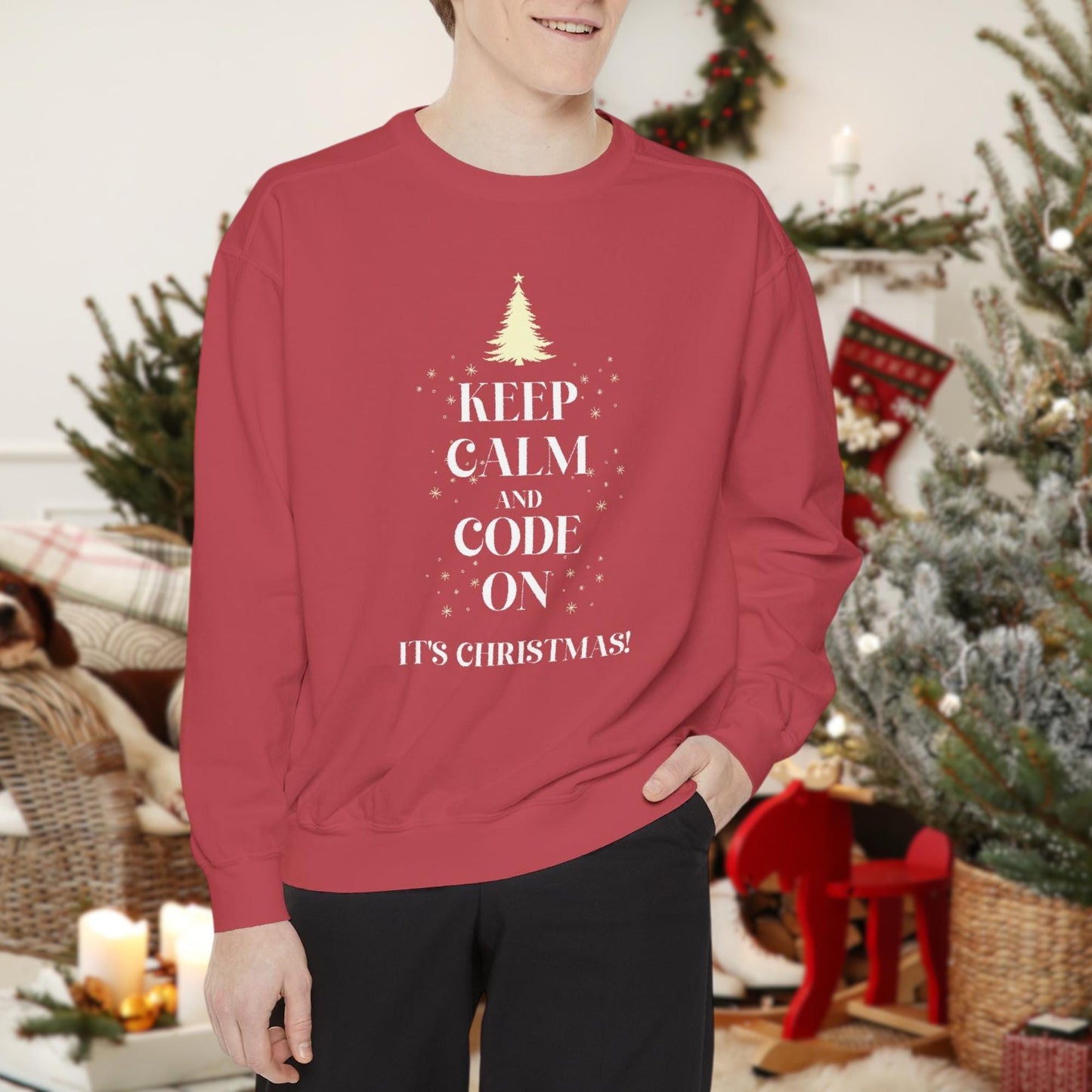 Keep Calm and Code On: It's Christmas! Tee for Computer Nerds & IT Geeks