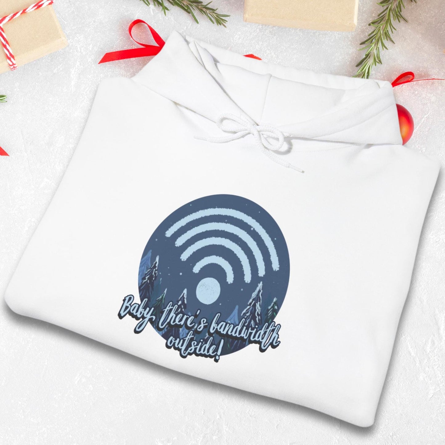 Baby, There's Bandwidth Outside | Funny IT Christmas T-Shirt for Developers