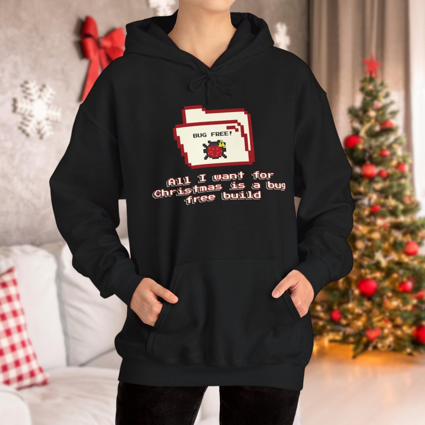 All I Want for Christmas is a Bug-Free Build: Fun & Festive Chicken Lover's Tee