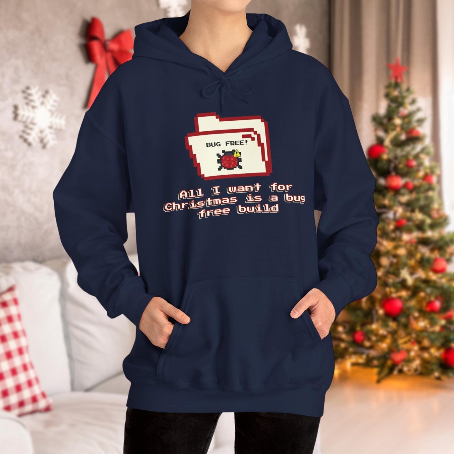 All I Want for Christmas is a Bug-Free Build: Fun & Festive Chicken Lover's Tee