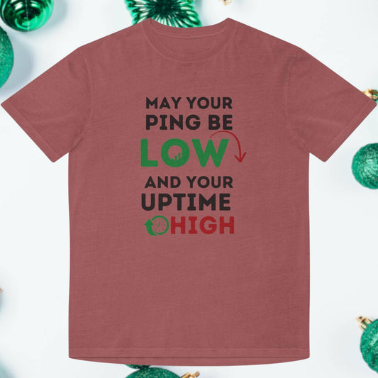 May Your Ping Be Low and Your Uptime High: The Ultimate Christmas Meme Shirt for Developers