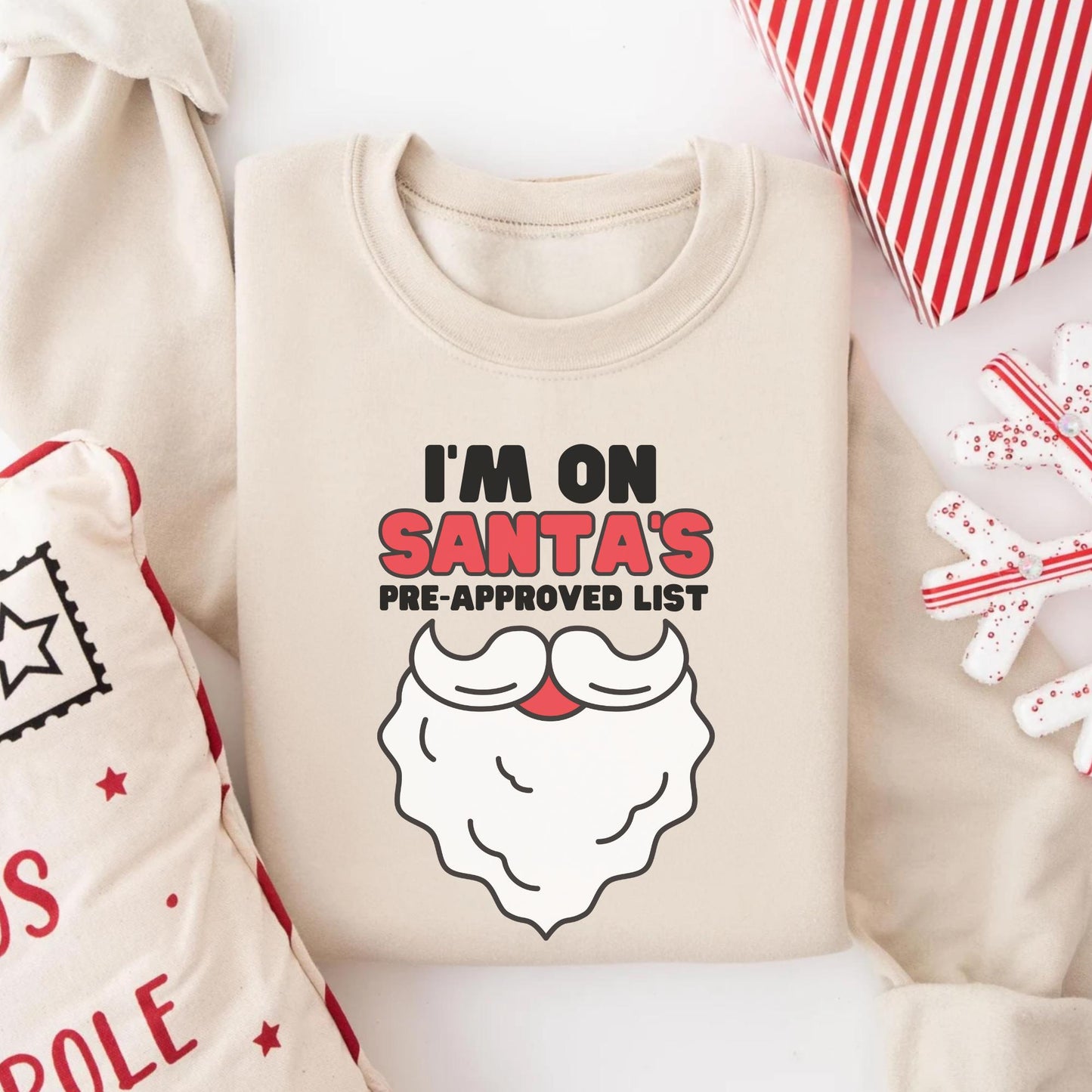 Im on Santas Pre-Approved List: Funny Christmas Tee for Rude X-Mas Spirit