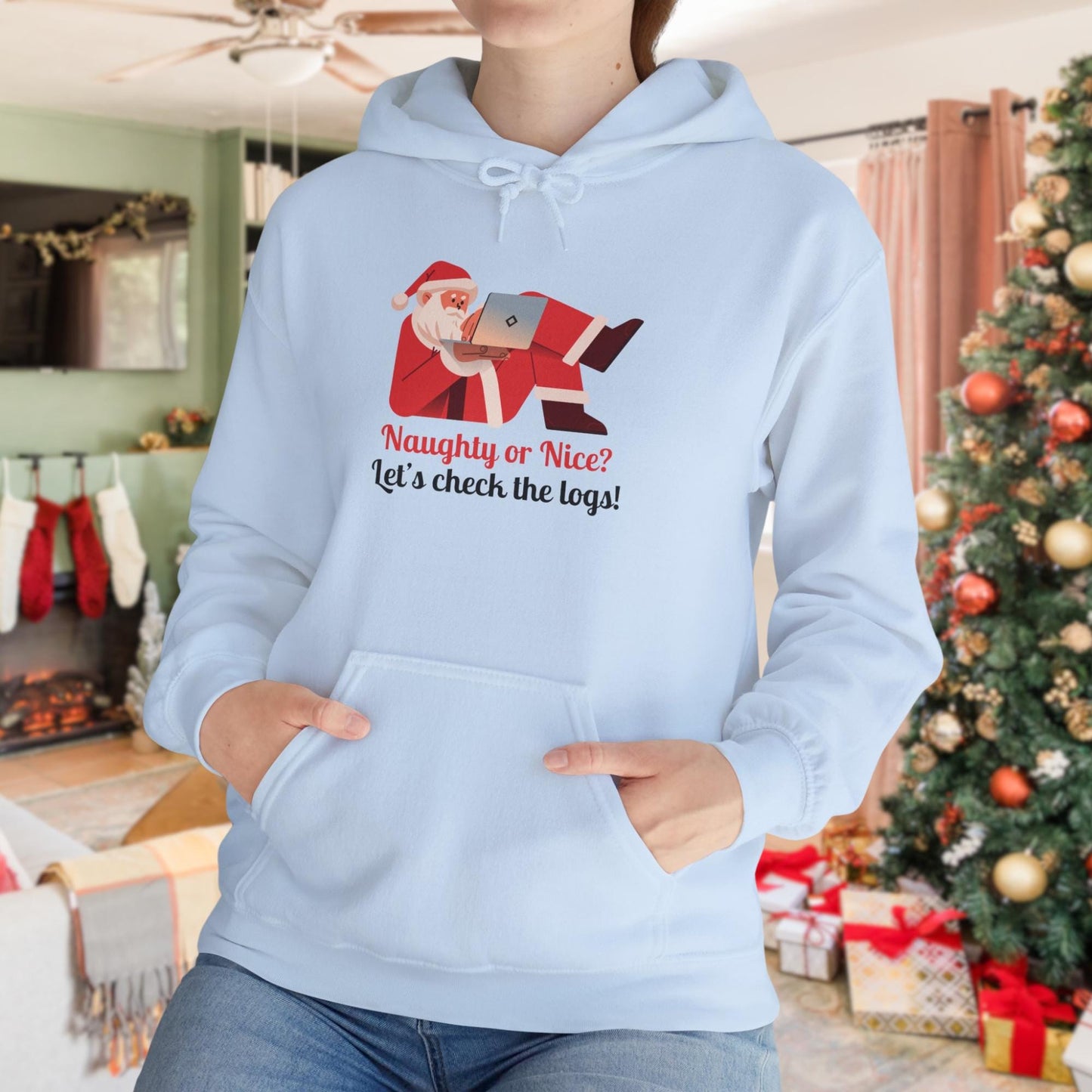 Naughty or Nice? Lets Check the Logs | Funny IT Christmas Shirt