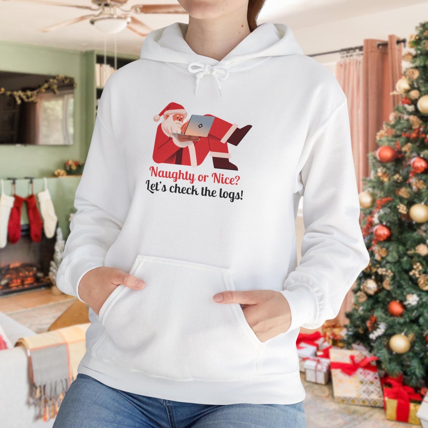 Naughty or Nice? Lets Check the Logs | Funny IT Christmas Shirt