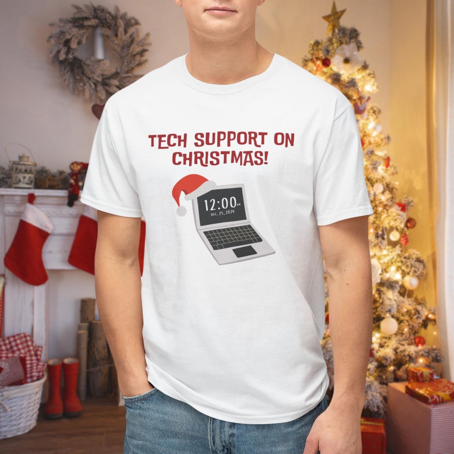 Tech Support on Christmas Ugly Xmas Sweater | Because Santa Can't Fix This!