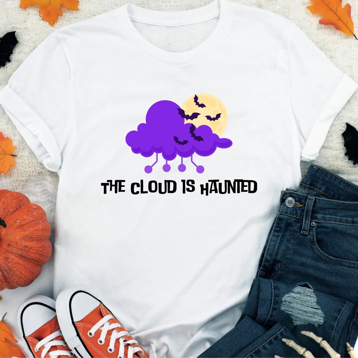 The Cloud is Haunted: Spooky Coding Humor T-Shirt