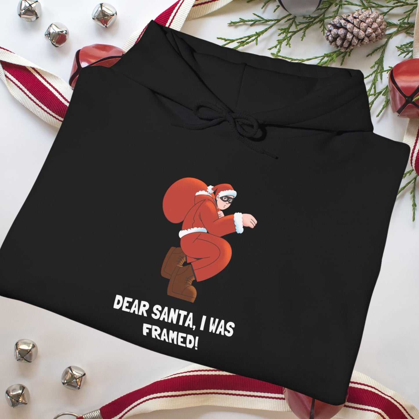 Dear Santa, I Was Framed! Funny Christmas T-Shirt | Perfect Holiday Gift for Santa Lovers