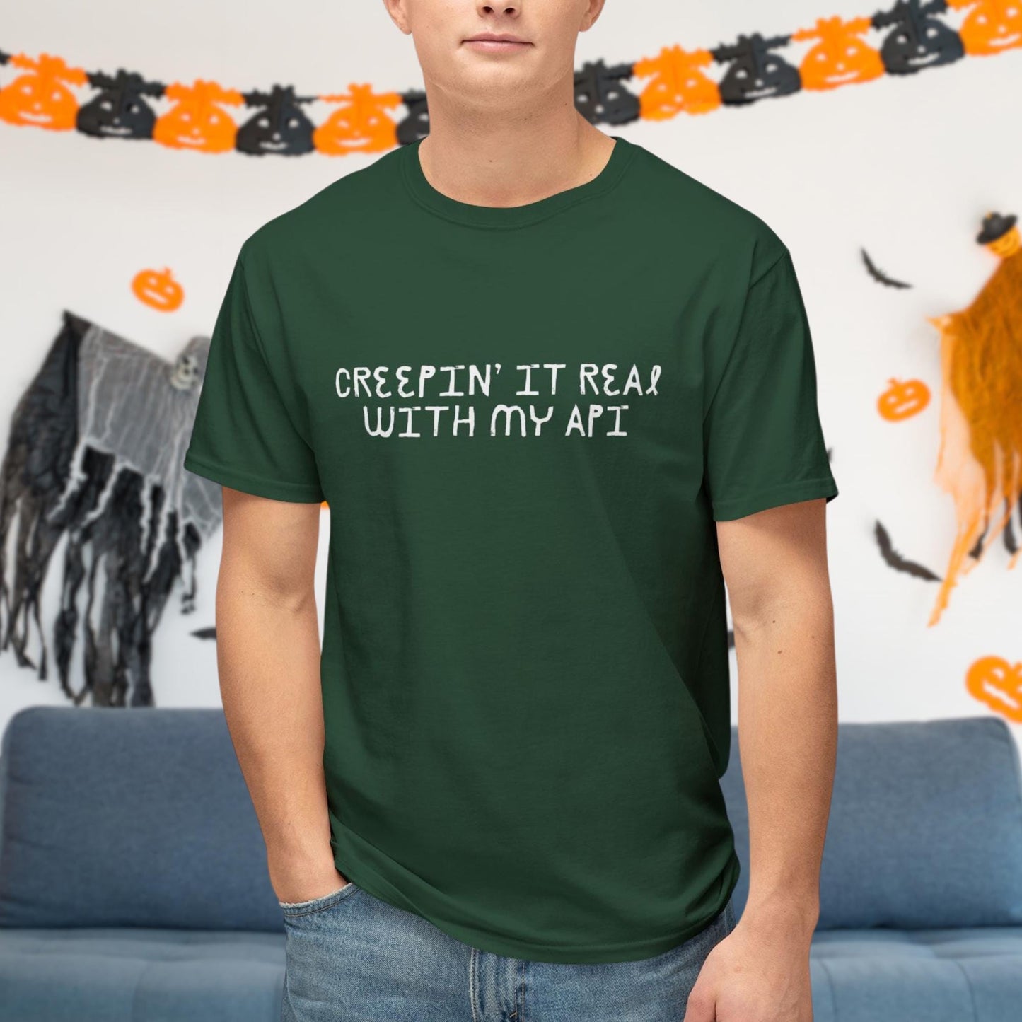 Creepin It Real with My API: The Ultimate Coding Humor Halloween Shirt