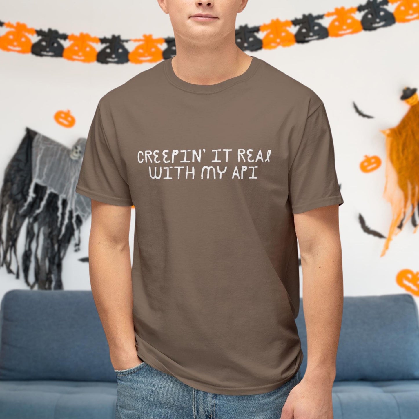 Creepin It Real with My API: The Ultimate Coding Humor Halloween Shirt