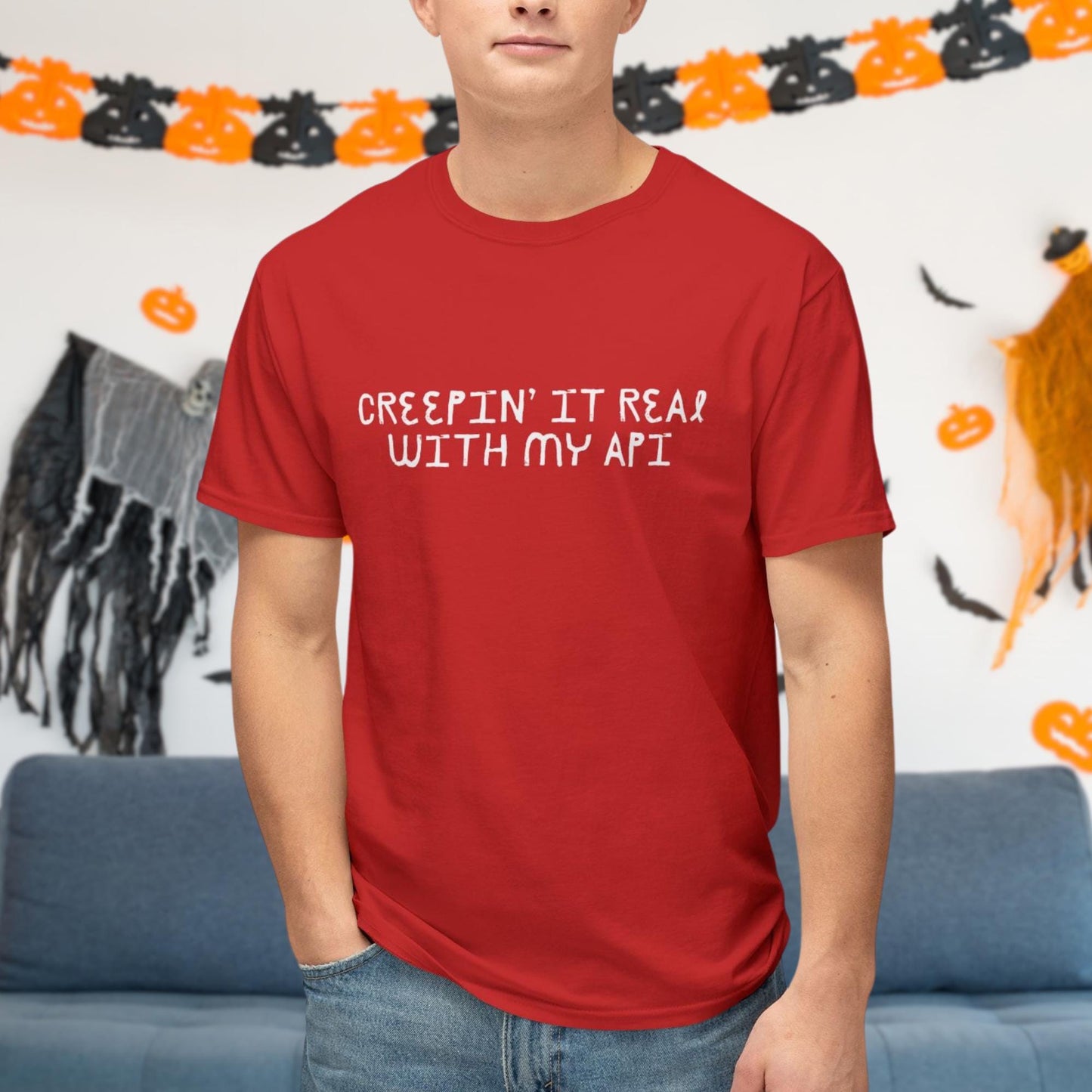 Creepin It Real with My API: The Ultimate Coding Humor Halloween Shirt